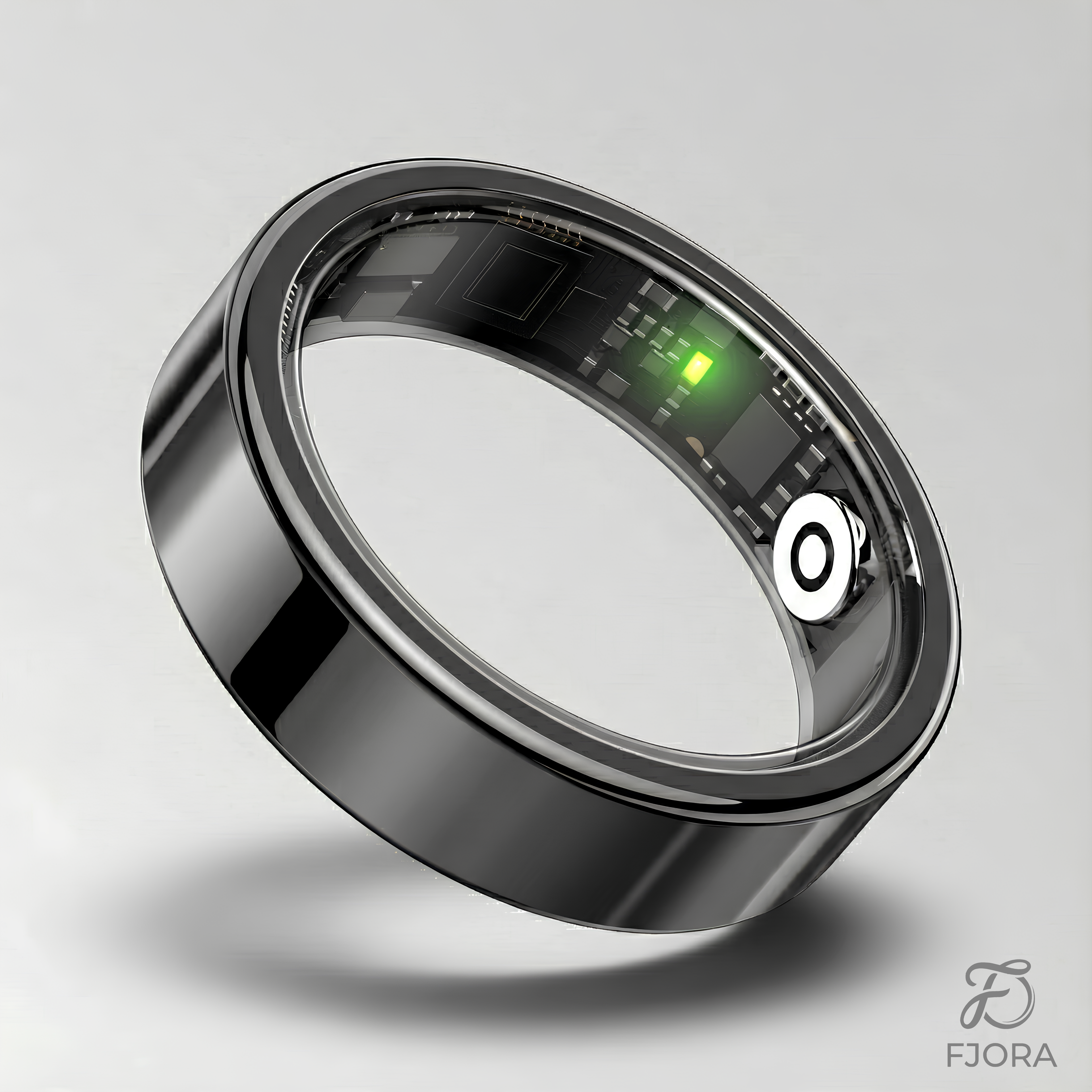 Fjora Slim Black Smart Ring